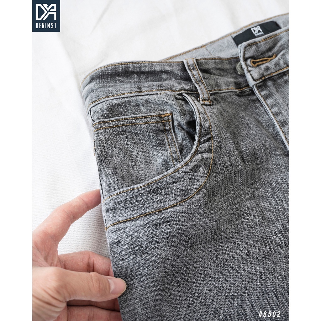 Quần Jeans Nam Xám Khói Cao Cấp DENIMST 8502 Dáng Carrot Fit