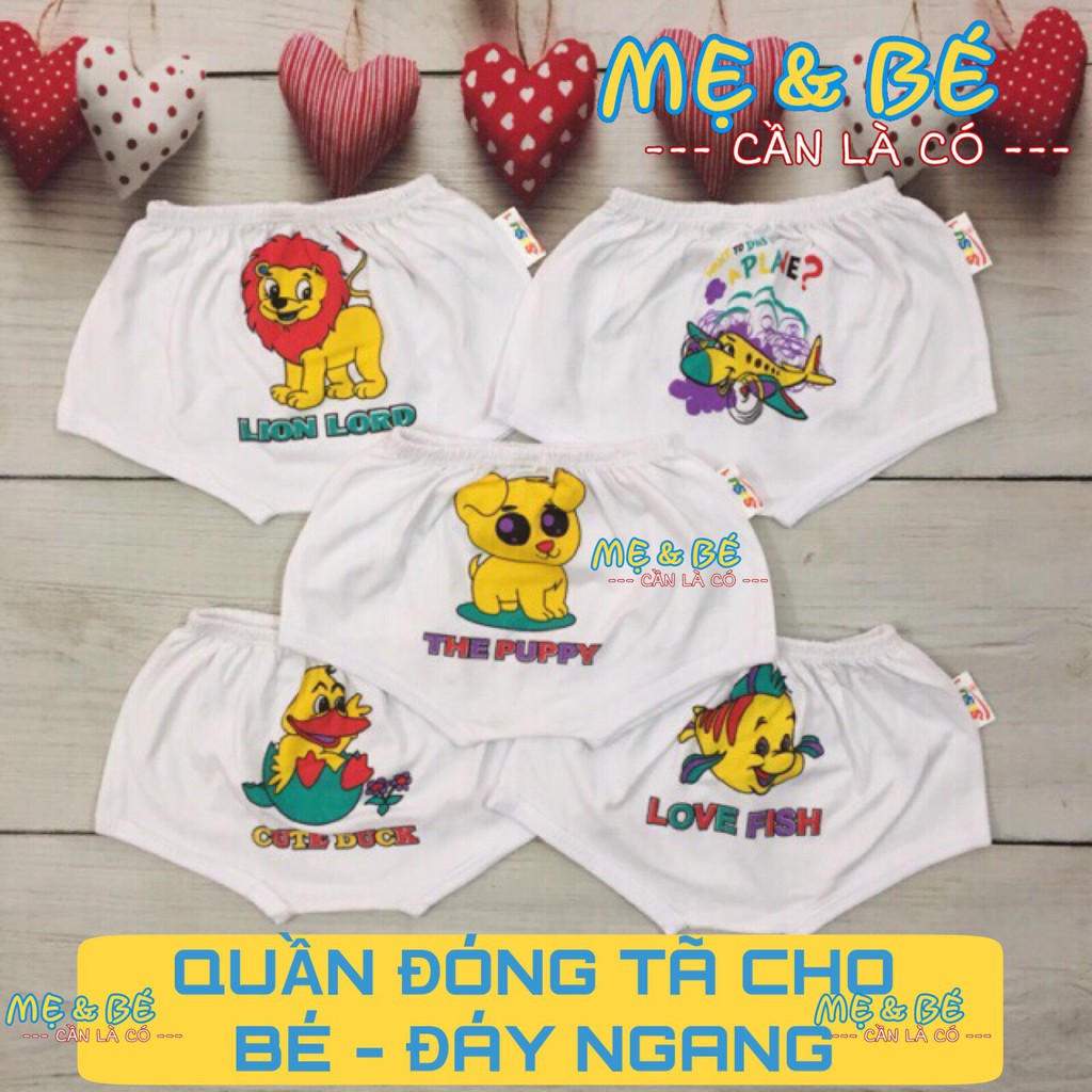 Set 5 Quần Đùi Đóng Tã Cho Bé, Quần Đáy Ngang In Hình ( sơ sinh-13kg)