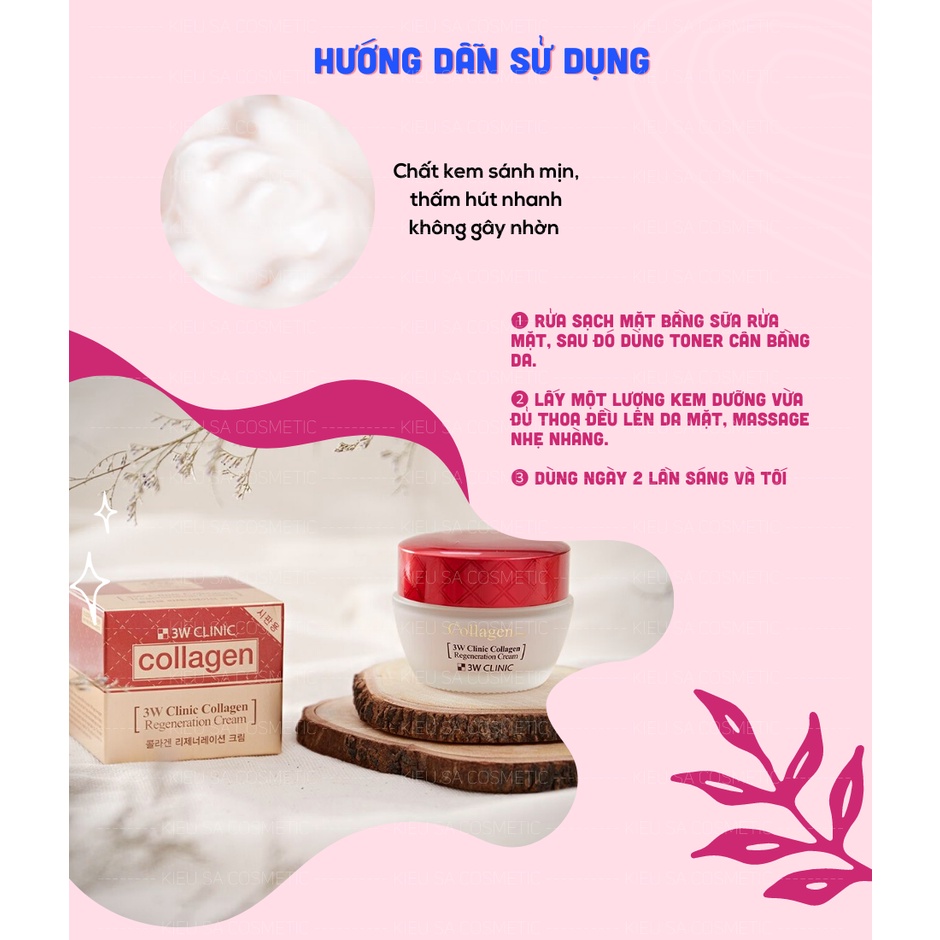Kem Dưỡng Trắng Sáng Tái Tạo Da 3W Clinic Collagen Regeneration Cream 60ml
