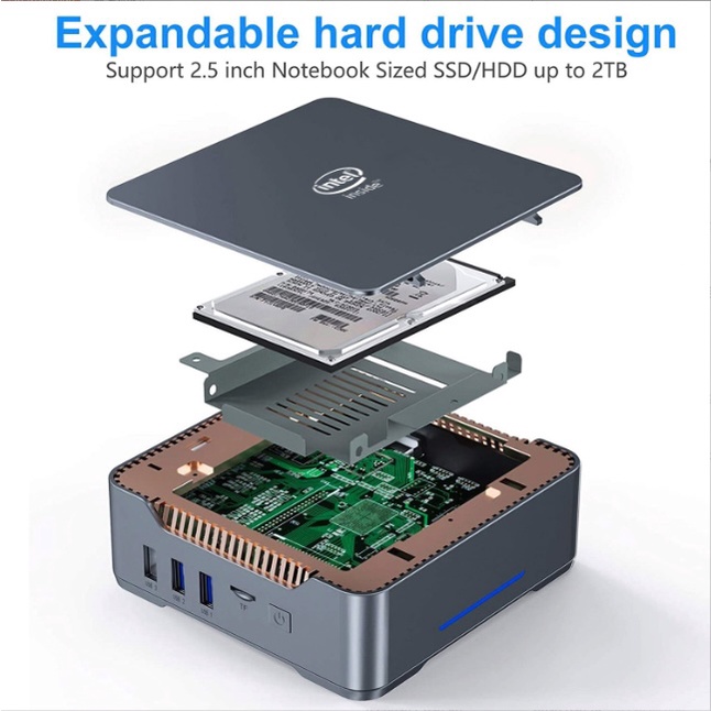 EuroOutlet 🔝 PC BOX Mini Hỗ trợ xuất 2 HDMI cùng lúc Intel® Gemini Lake J4125 Ram8G + 128Gb - tích hợp win 11Pro