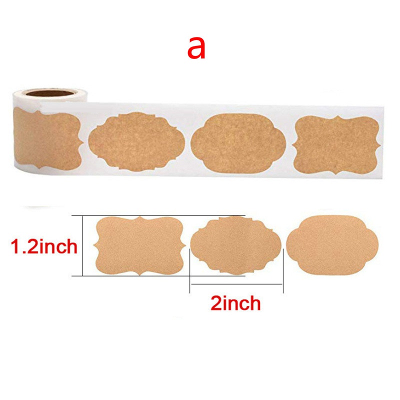 Cuộn 300 Nhãn Dán Giấy Kraft Phân Loại Bánh Nướng Tiện Dụng