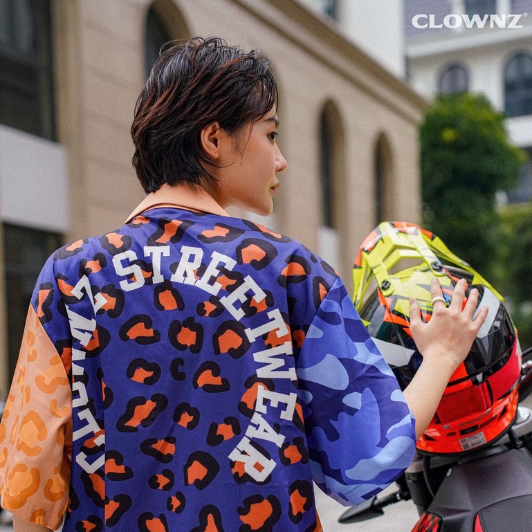 Set sơ mi ngắn tay local brand Clownz Leopard Camo Mix họa tiết da báo unisex nam nữ form rộng