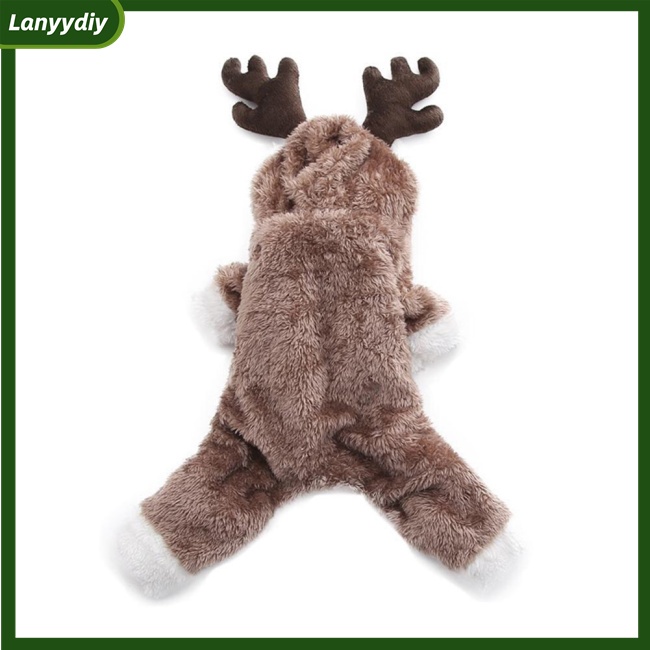 Áo Khoác Hai Lớp Bằng Vải Lông Cừu Dày Ấm Áp Họa Tiết Tuần Lộc Hoạt Hình Dành Cho Chó Poodle