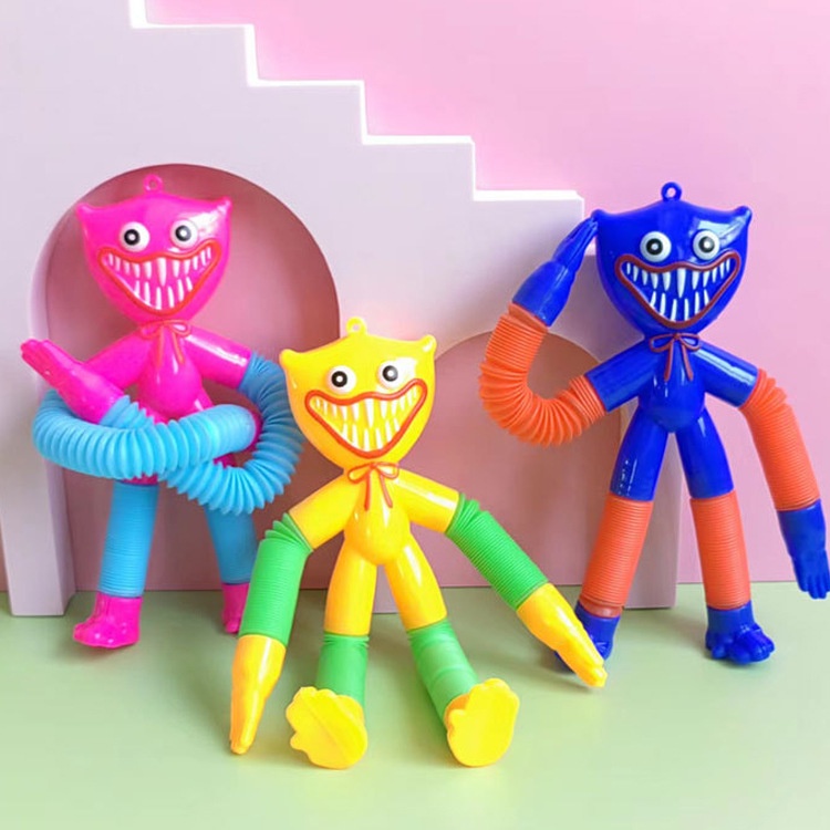 Huggy Wuggy Ống Lò Xo Biến Hình Có Đèn co giãn chân tay_ Đồ chơi phù hợp với mọi lứa tuổi