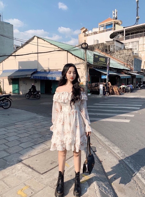 Đầm trễ vai tiểu thư | BigBuy360 - bigbuy360.vn