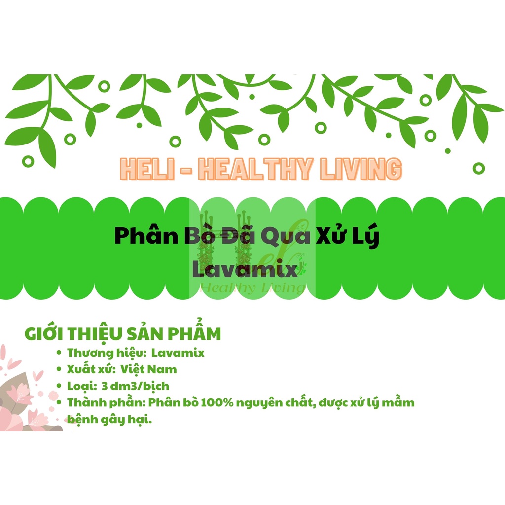 Phân Bón Hữu Cơ Phân Bò Đã Qua Xử Lý 3 dm3 - Lavamix Trồng Hạt Giống Rau Sạch Bằng Đất Sạch, Xơ Dừa Và Phân Bón Hữu Cơ