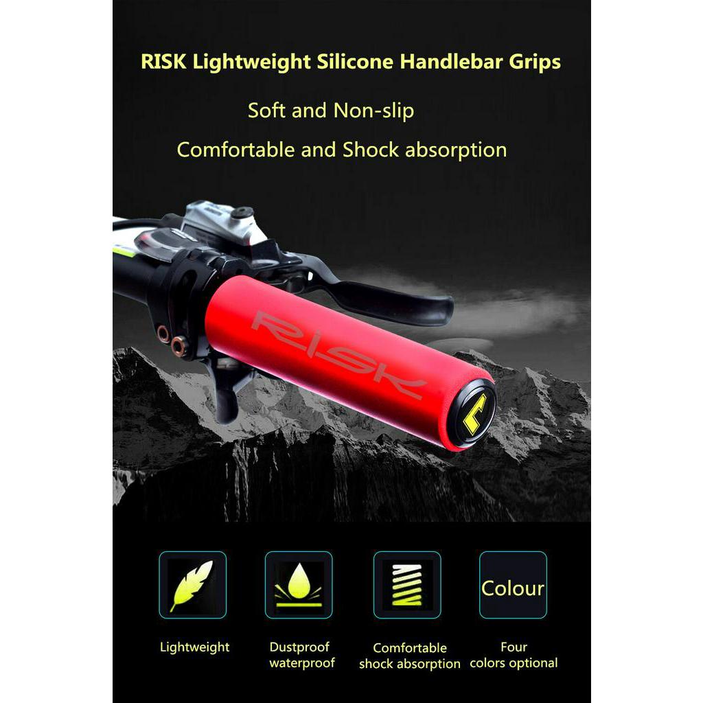 Set 2 Bọc Tay Cầm Xe Đạp Bằng Silicon Mềm Mại Chống Trượt Siêu Nhẹ