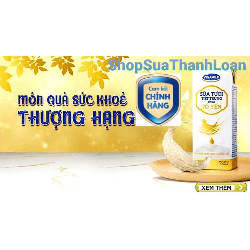 [HSD T9-2021] SỮA TƯƠI TIỆT TRÙNG VINAMILK CÓ CHỨA TỔ YẾN - THÙNG 24 HỘP 180ML