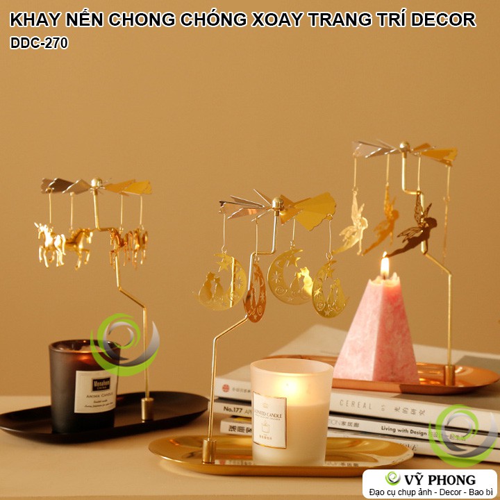 CHARM CHONG CHÓNG XOAY KHAY NẾN PHỤ KIỆN ĐẾ NẾN BẮC ÂU DECOR TRANG TRÍ NHÀ CỬA ĐẠO CỤ CHỤP ẢNH SẢN PHẨM INS DDC-270