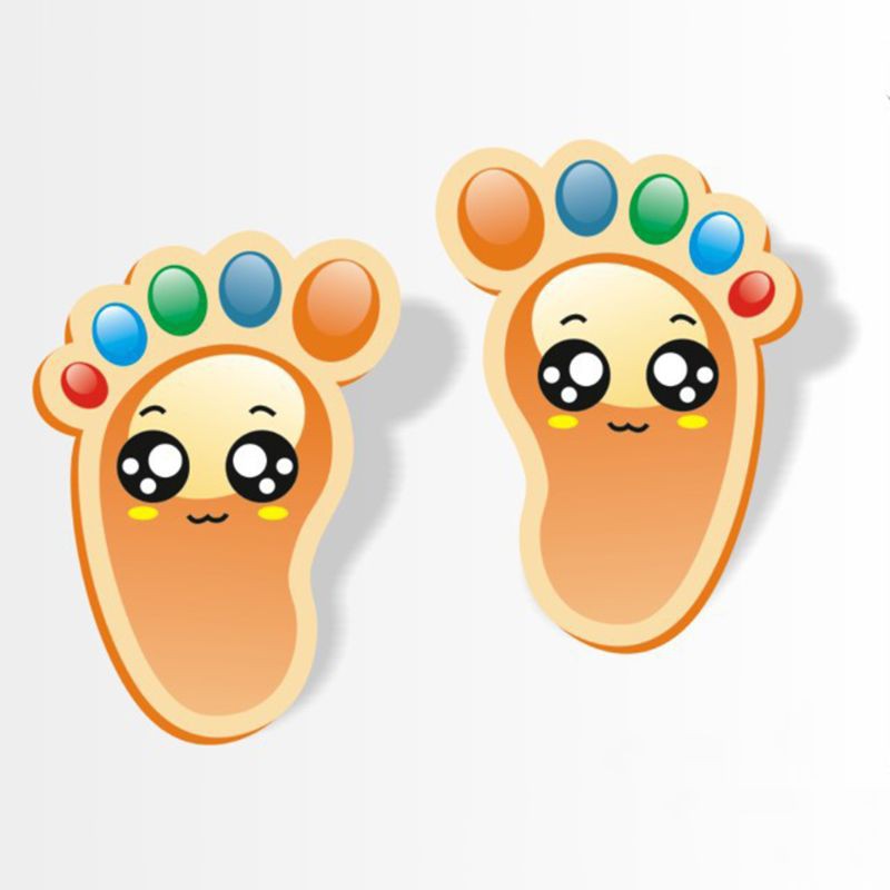 15 Cặp miếng dán sàn cho trẻ em hình bàn chân dễ thương