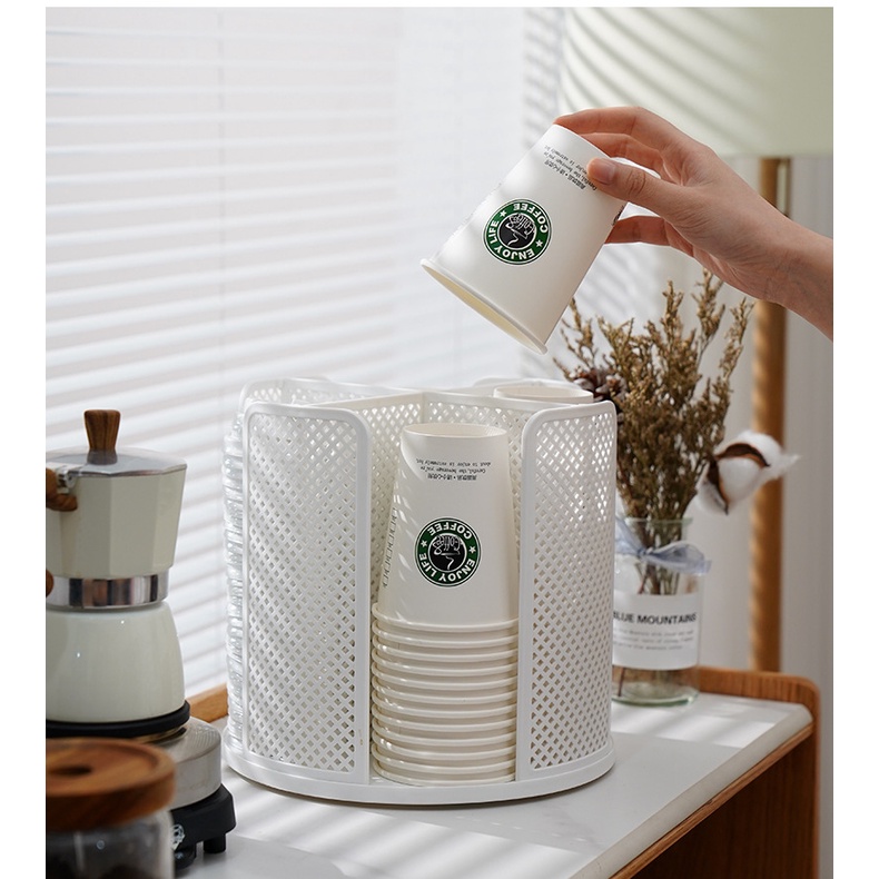Khay đựng cốc xoay 360 độ đa năng nhựa ABS cao cấp