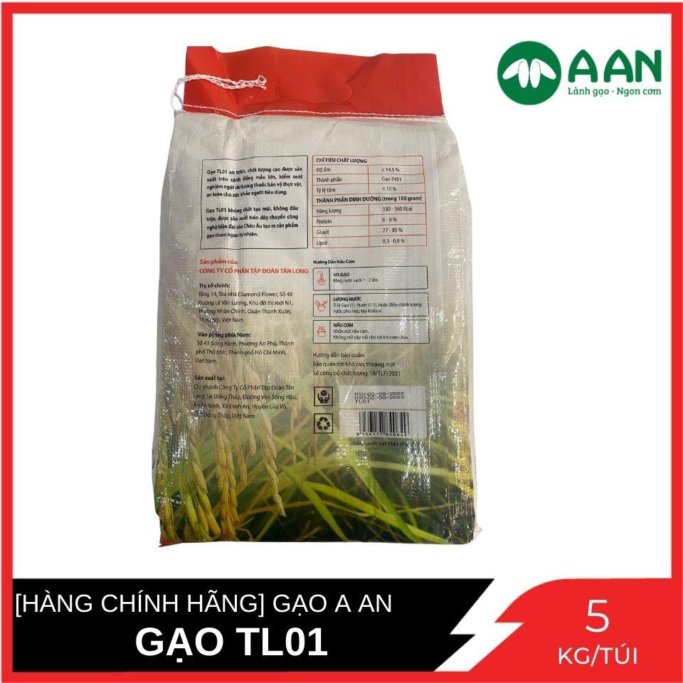 [HÀNG CHINH HÃNG] Gạo Dẻo và Mềm Cơm TL01 Gạo A An Túi 5 Kg