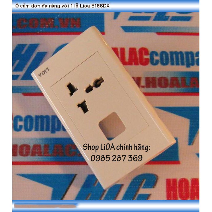 Mặt 1 ổ cắm đa năng 3 chấu + 1 lỗ LiOA chính hãng, Nhựa TRẮNG, tiếp điểm ĐỒNG