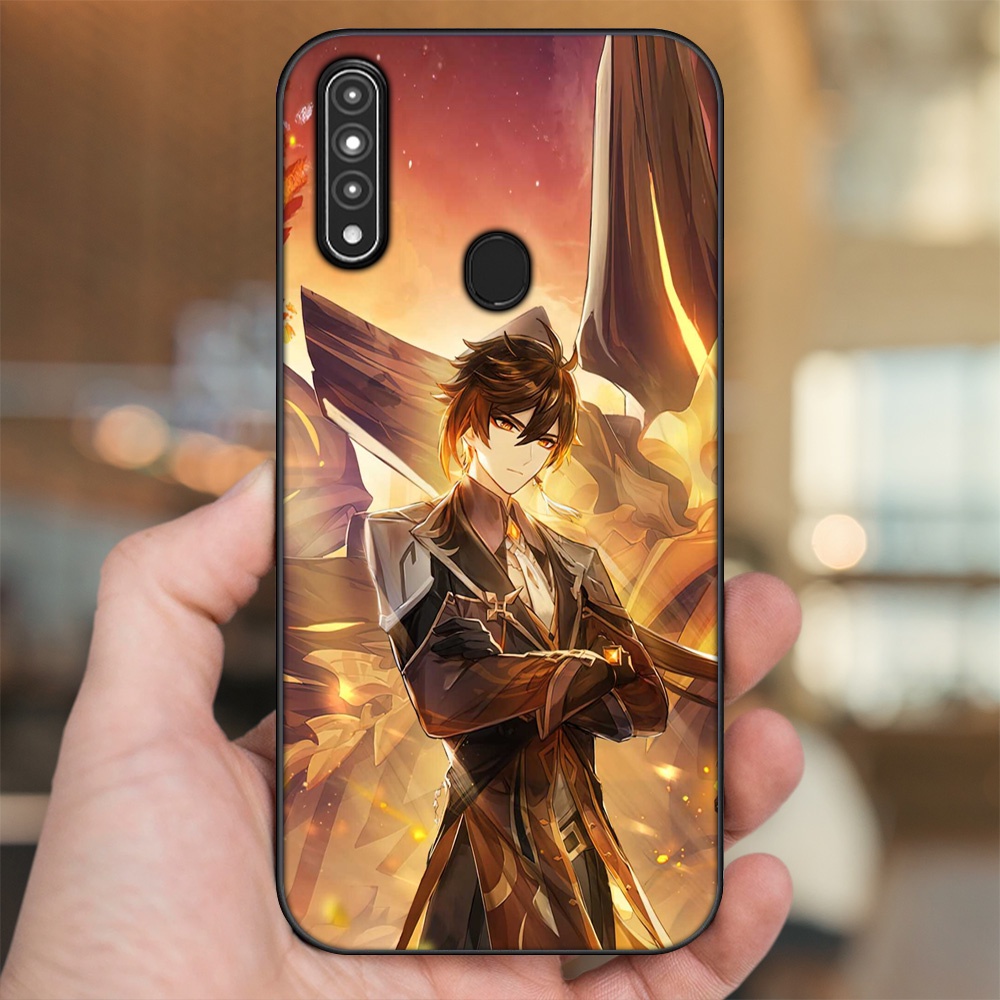 Ốp lưng Oppo A31, A8 viền đen in hình Zhongli Genshin Impact