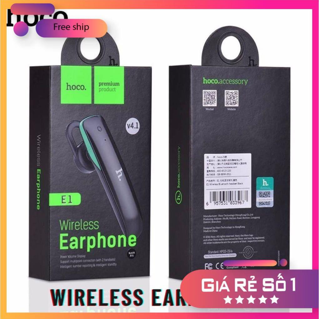 Tai Nghe Bluetooth HOCO E1 ♥ Không Dây Chống Ồn Tương Thích Với Mọi Thiết Bị Điện Thoại