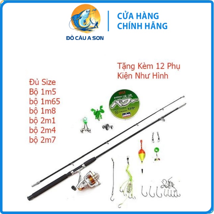 Bộ Cần Câu Máy Shimano 2 Khúc Đặc, Và Máy BL7000 Tặng Kèm Bộ 12 Món Phụ Kiện Như Hình , Tải Cá Từ 9k
