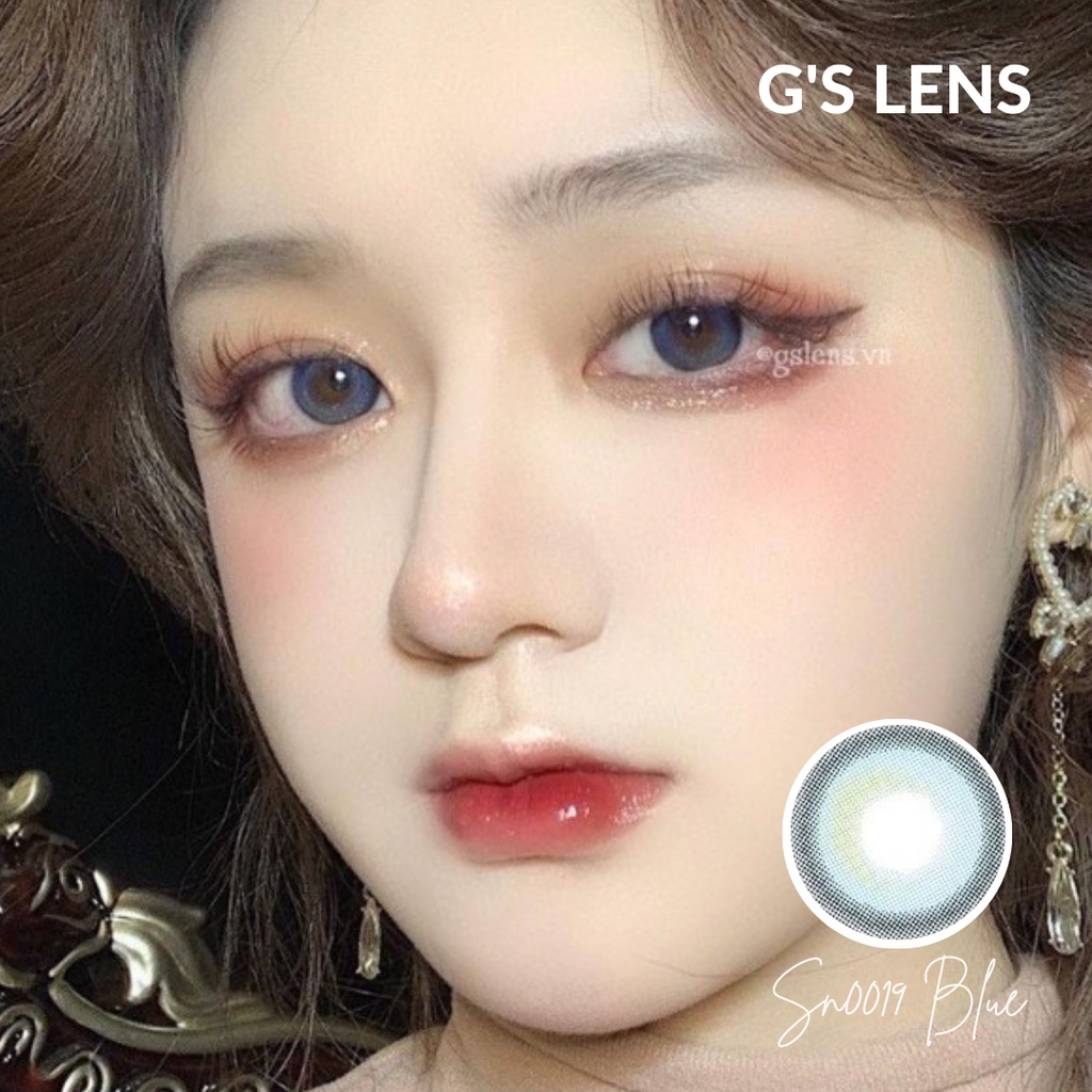 Kính Áp Tròng SN0019 Blue Moonlight Giãn Ít Size S Có 0-6 Độ Cận (Lens Xanh Dương)