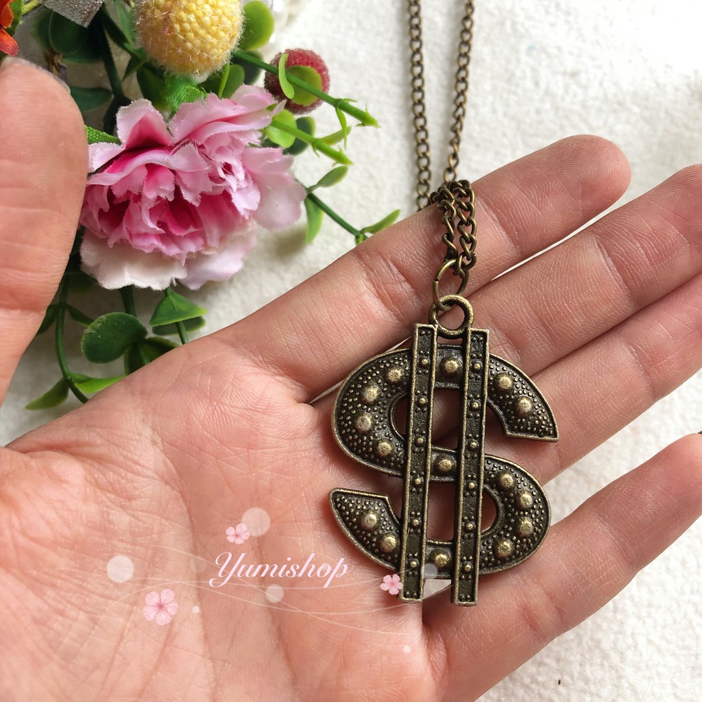 Dây chuyền màu đồng logo đồng tiền