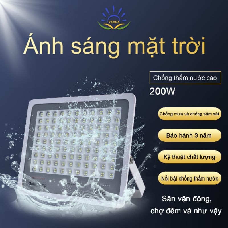 Đèn Đường Năng Lượng Mặt Trời.200W. Mang lại nguồn sáng với 0 đồng tiền điện hàng tháng