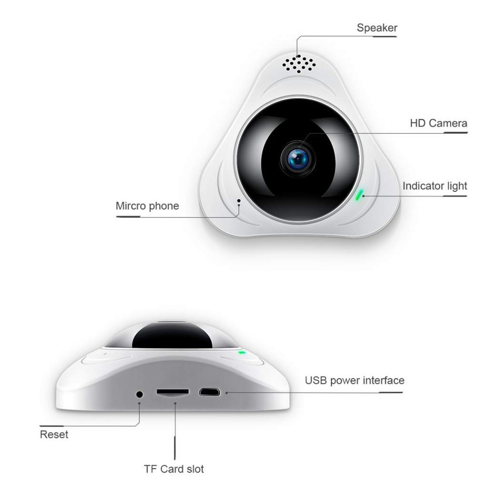 CAMERA ỐP TRẦN IP MINI VR 360 ĐỘ - HỒNG NGOẠI NHÌN ĐÊM