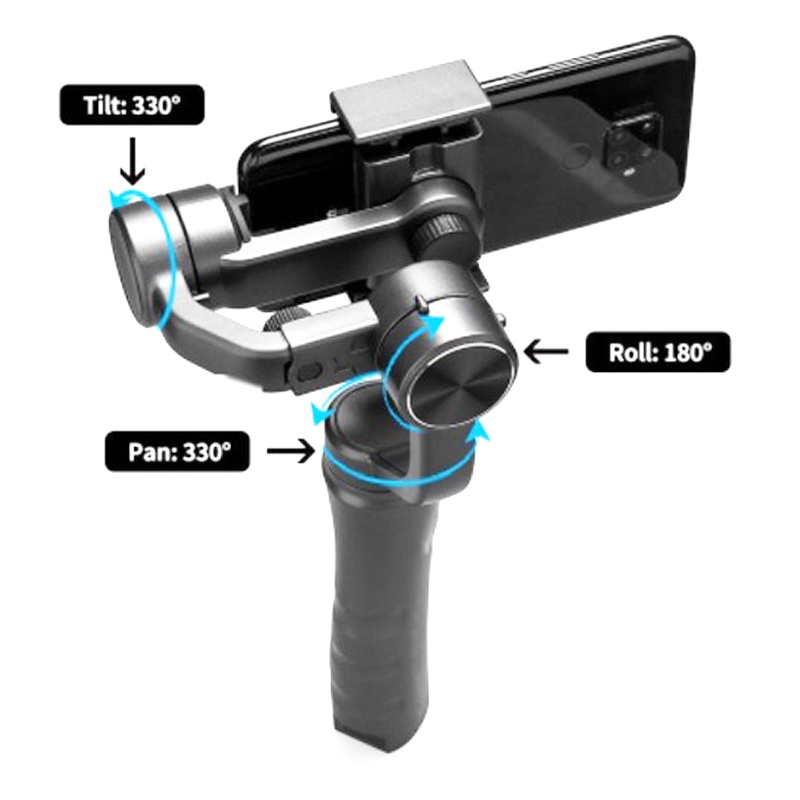 Gậy selfie chống rung điện tử, tripod Gimbal điện thoại, tay cầm Gimbal 3 Axis T6chống rung cho điện thoại và camera qua