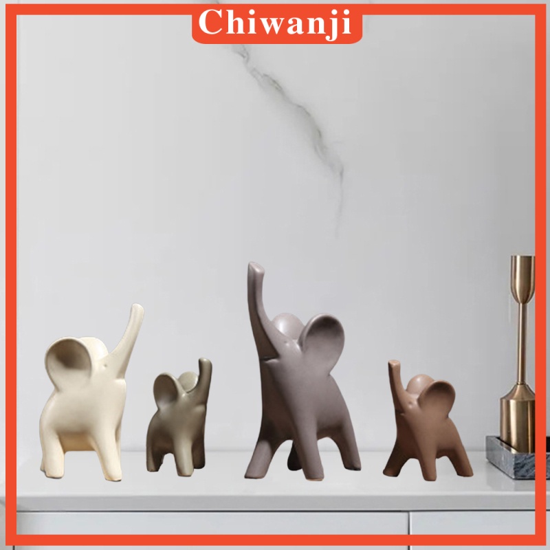 Set 3 / 4 Tượng Voi Điêu Khắc Thủ Công Phong Cách Cổ Điển Trang Trí Nhà Cửa