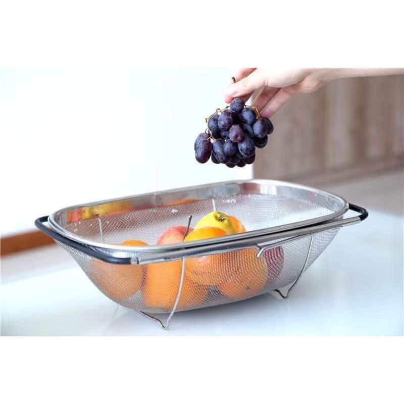 RỔ INOX IKEA - KÈM GIÁ KỆ
