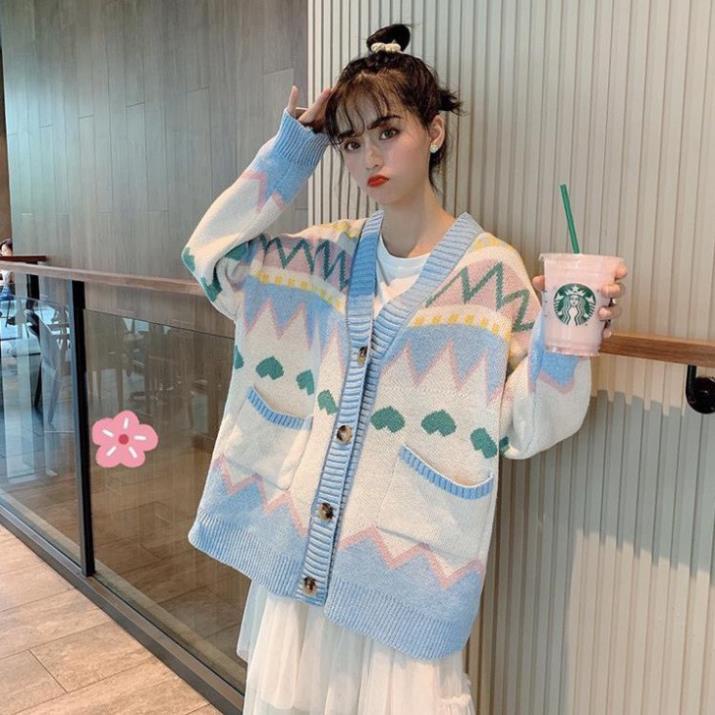 Áo len Cardigan nữ Hàn Quốc có cúc cài form rộng phong cách cá tính thời trang trẻ trung dành cho nữ M73HD | BigBuy360 - bigbuy360.vn