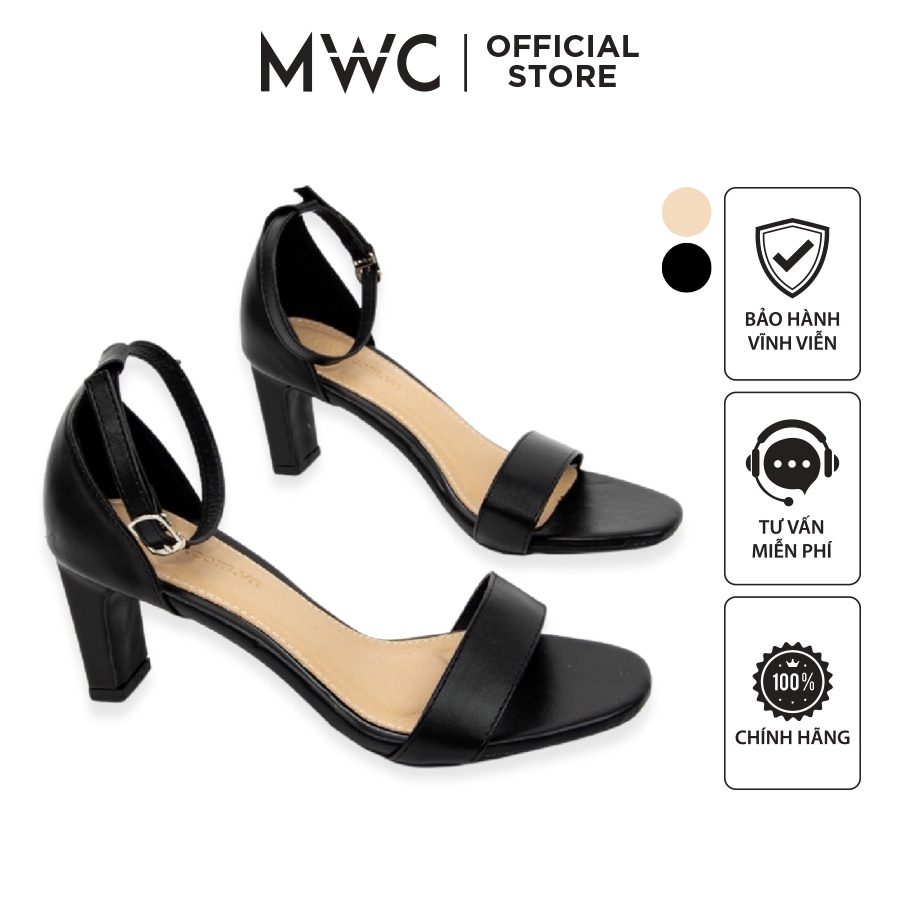 Giày MWC 4140 - Giày Sandal Cao Gót 5cm Hở Mũi, Giày Cao Gót Quai Ngang Thanh Lịch