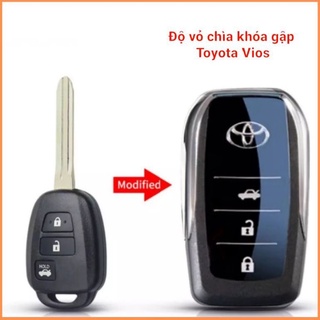 Vỏ chìa khóa độ gập toyota vios 3 nút bấm