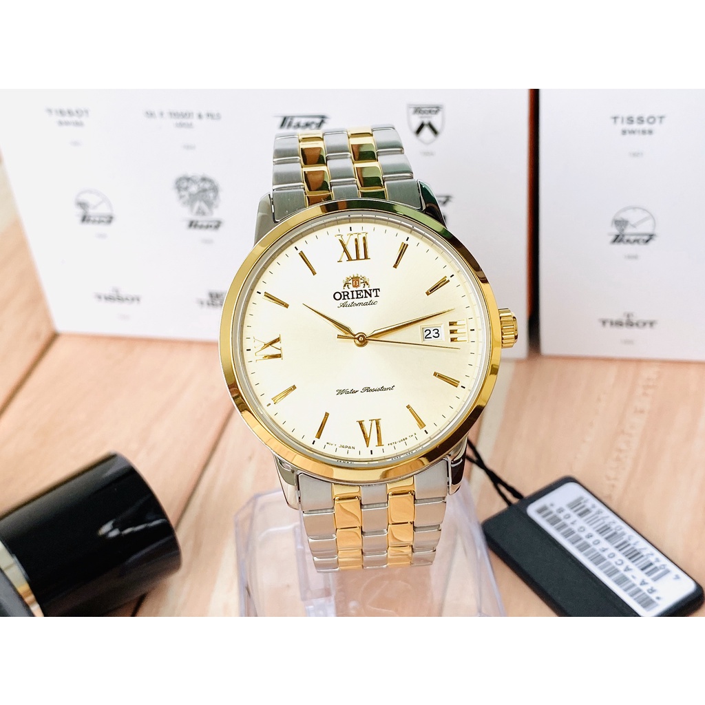 Đồng hồ nam Orient Automatic RA-AC0F08G10B demi vàng óng ánh của năm, mang trong mình vẻ đẹp sang trọng.