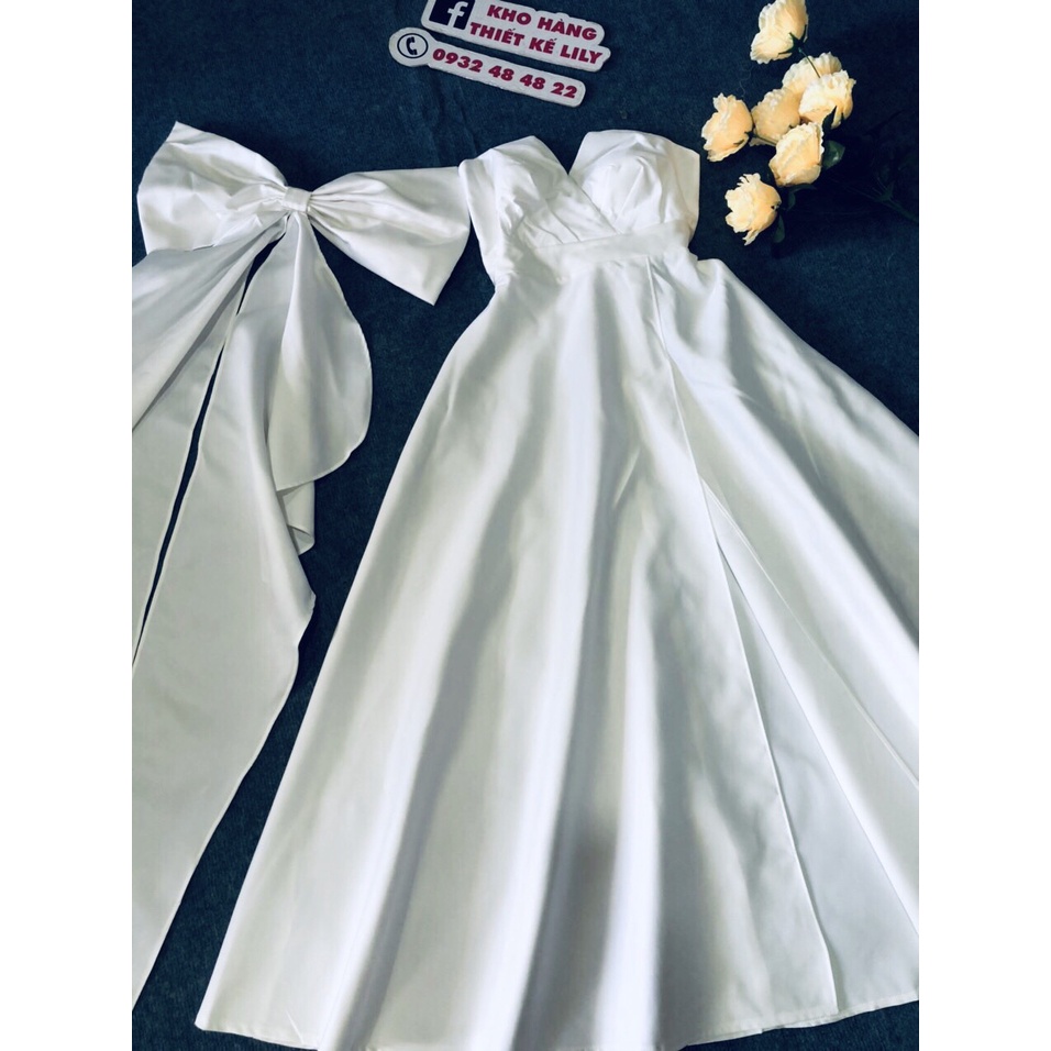 ĐẦM MAXI NƠ LƯNG CAO CẤP kèm ảnh thật