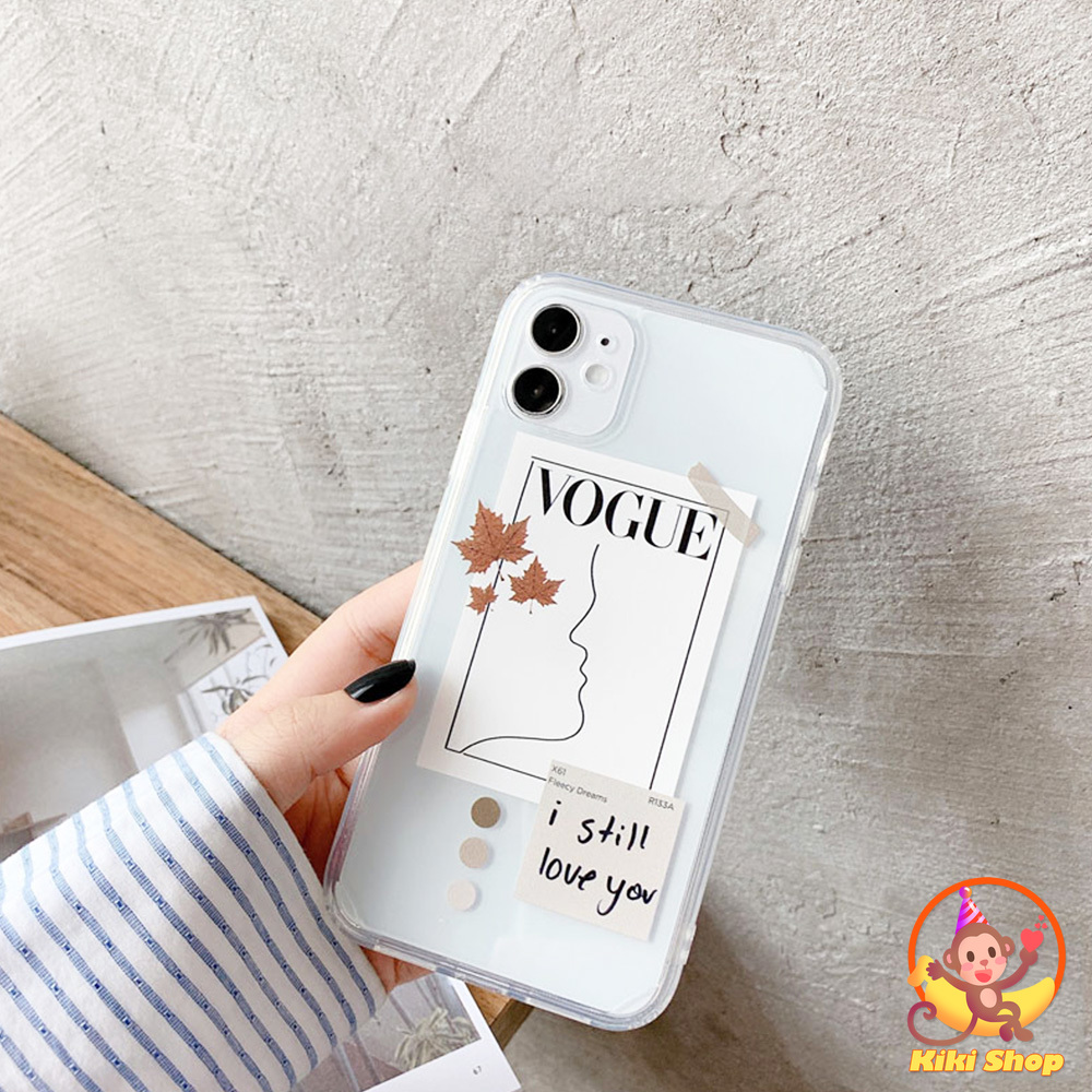 Ốp lưng TPU dẻo trong suốt in hình nhãn hàng VOGUE nghệ thuật cho IPhone 12 11 Pro Max X Xs Max 8 7 Plus