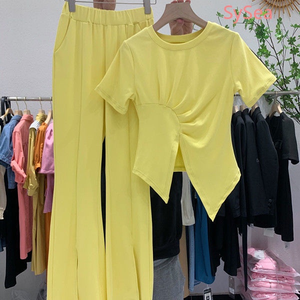 Set Đồ Thời Trang Mùa Hè Hai Món Màu Sắc Đơn Giản Trẻ Trung Cho Nữ
