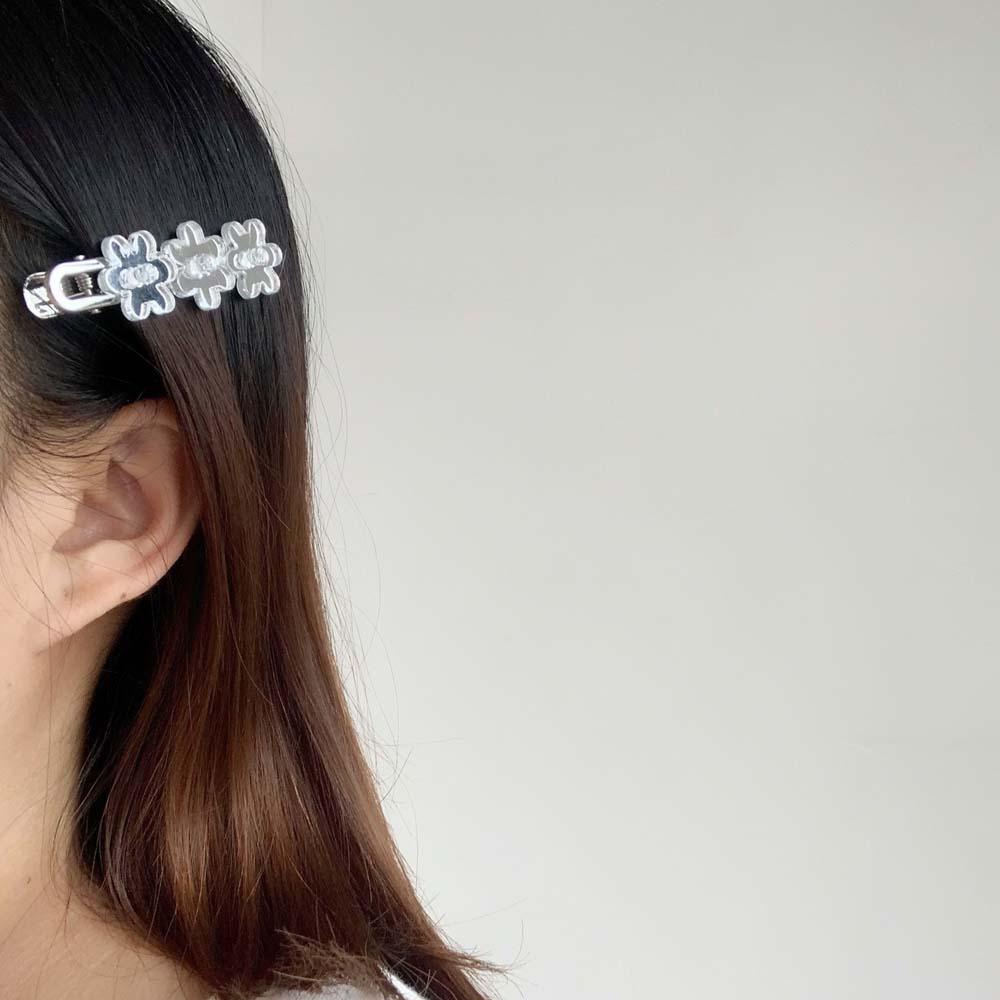 Kẹp Tóc Trong Suốt Họa Tiết Hoa 15H Phong Cách Hàn Quốc Thanh Lịch Cho Nữ