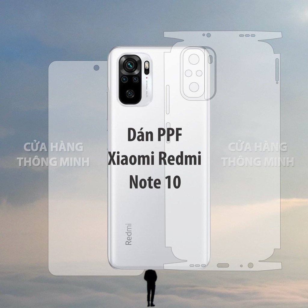 Tấm dán Xiaomi Redmi Note 10 dán PPF mặt trước, dán mặt sau, dán màn hình, dán mặt lưng Full viền chuẩn