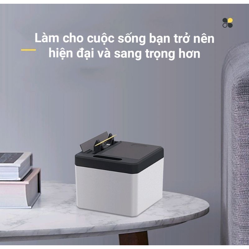 Hộp Đựng Tăm Cảm Biến Hồng Ngoại Thông Minh, Tự Động Lật Mở Đưa Tăm