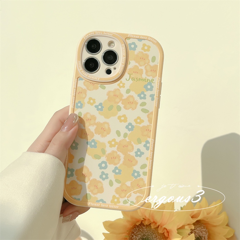 Ốp Điện Thoại In Họa Tiết Hoa Vàng Cho iPhone 13 12 11 Pro Max X XR XS Max SE 2020 8 7 Plus