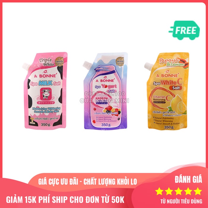 Muối Tắm Bò Abonne 350g Thái Lan (Đủ 3 Mùi Sữa Bò, Yogurt, Vitamin C)