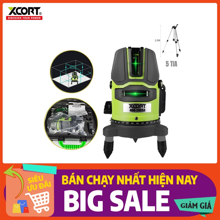 Máy cân mực XCORT Máy bắn cốt 5 tia xanh