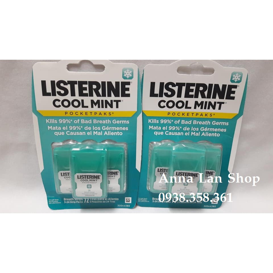 Listerine ngậm thơm miệng - Mỹ (72 miếng)