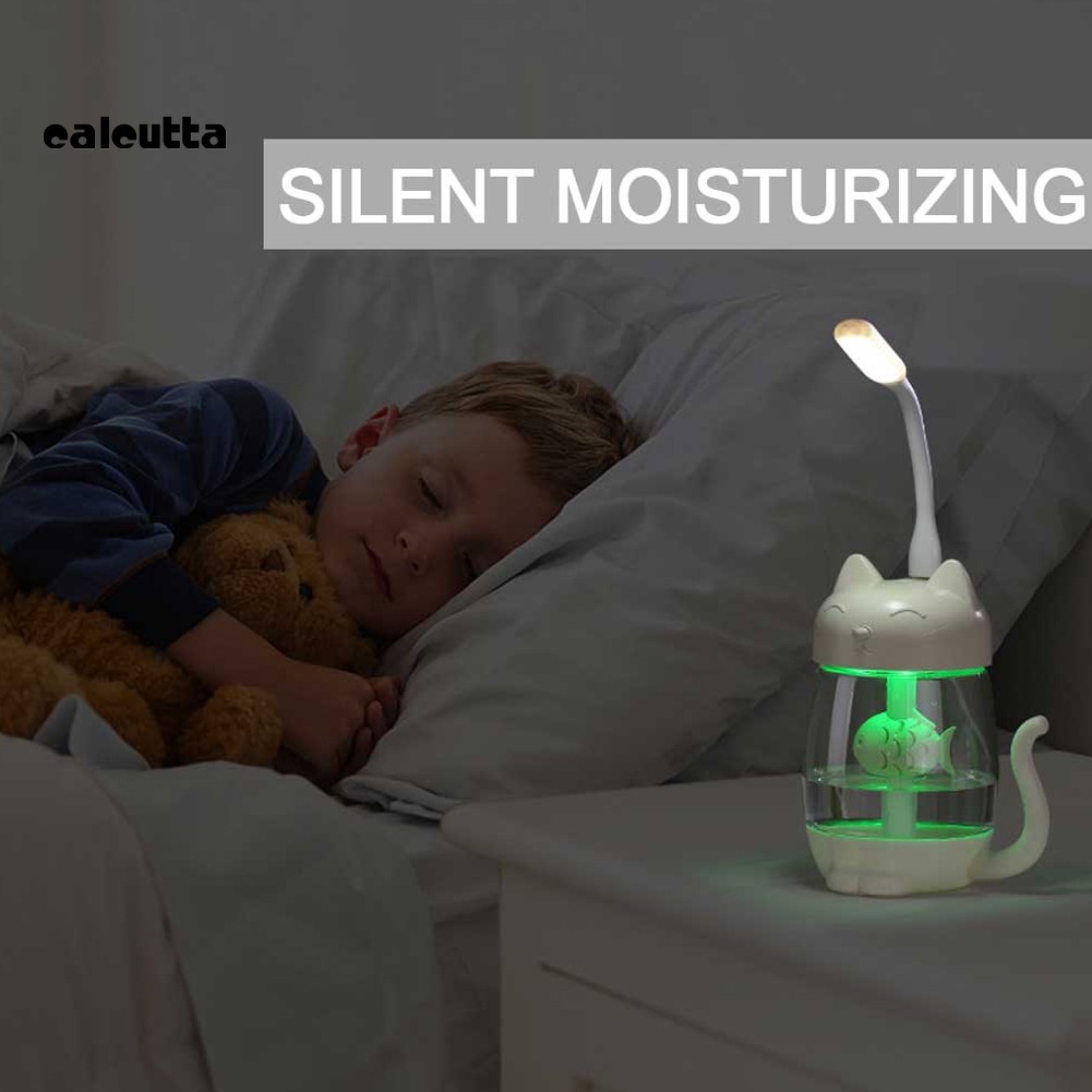 Máy xông tinh dầu đèn LED 350ML hình con mèo dễ thương