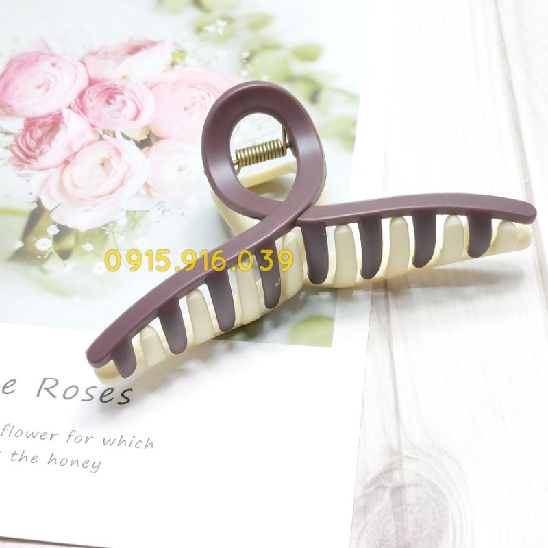 Kẹp Gấp Tóc Chữ Nhật 2 Màu Chất Nhám Lì Phong Cách Hàn Quốc