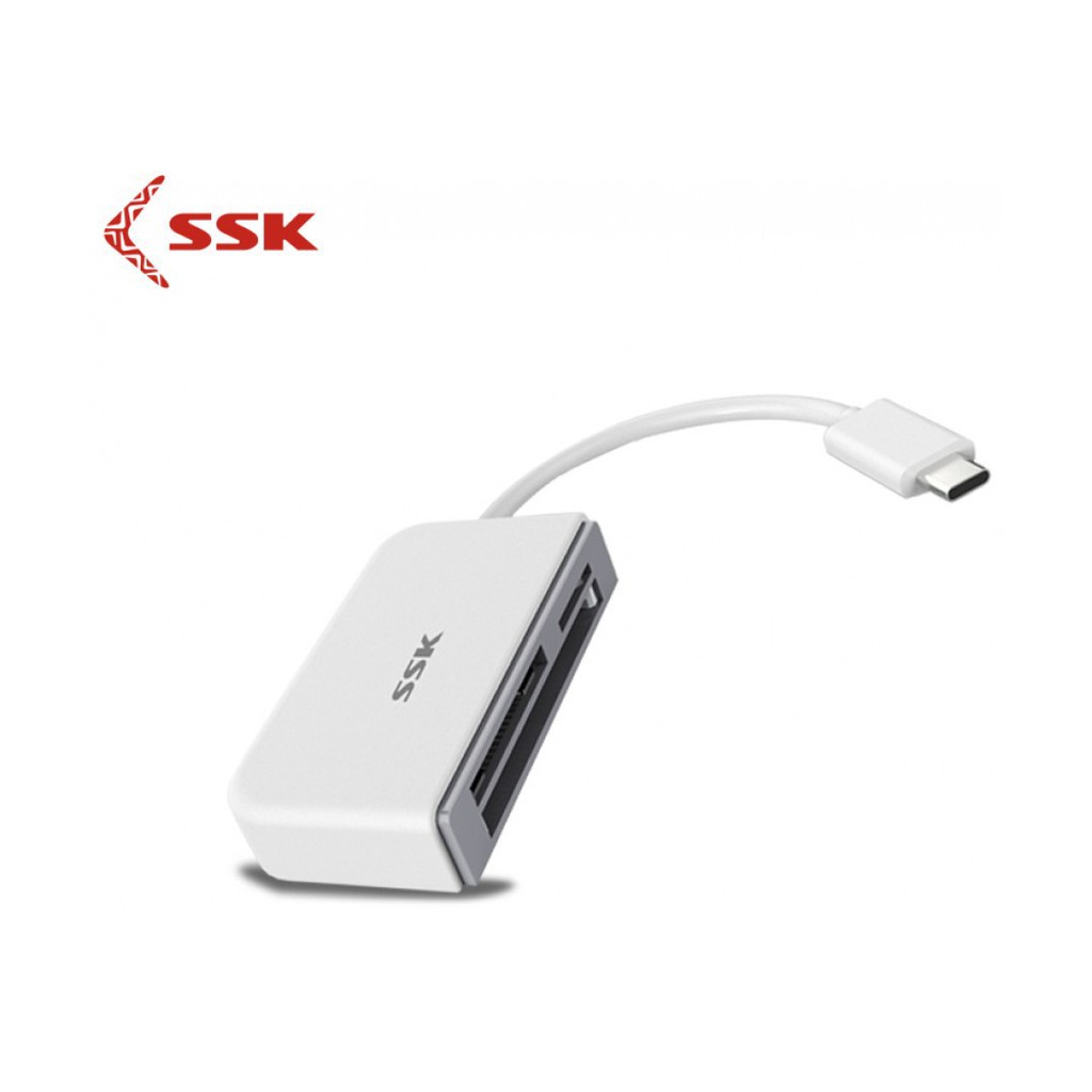 Đầu Đọc Thẻ Nhớ USB Type-C SSK SCRM-610 Màu Trắng