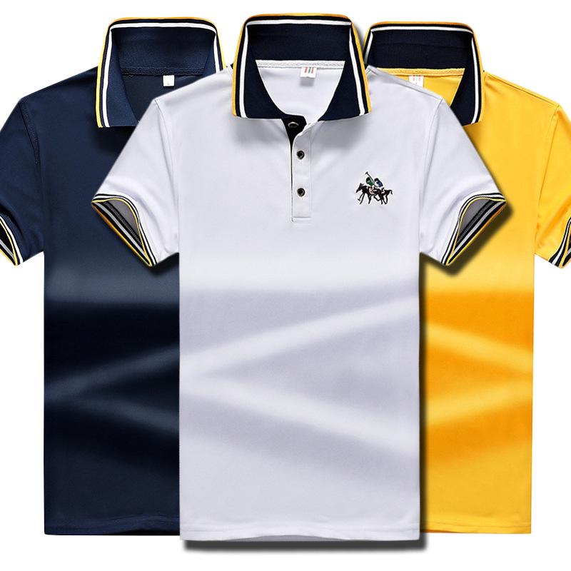 Hàng mới v jacket Polo T-shirts printed Men's clothes students'class cross-border oversize Casual Short men's trade Sleeve