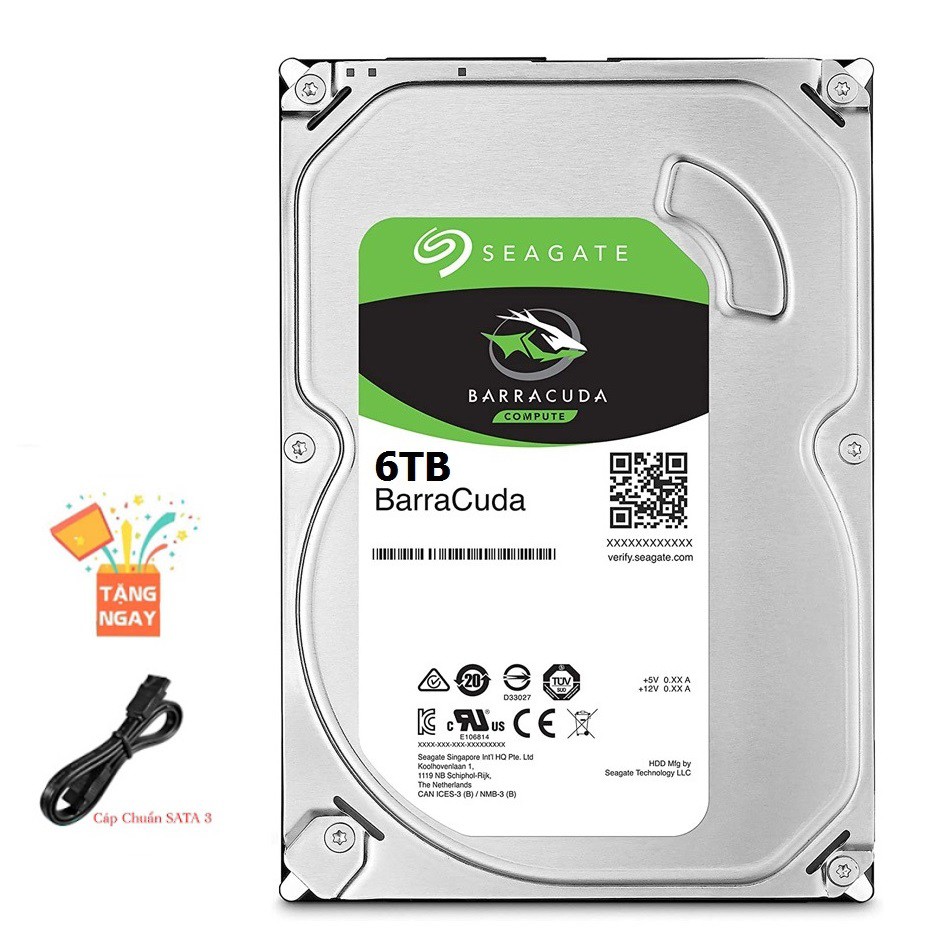 Ổ Cứng HDD Seagate Barracuda 6TB 3.5 inch 256MB SATA3 6Gb/s Chính Hãng - Mới Bảo hành 24 tháng