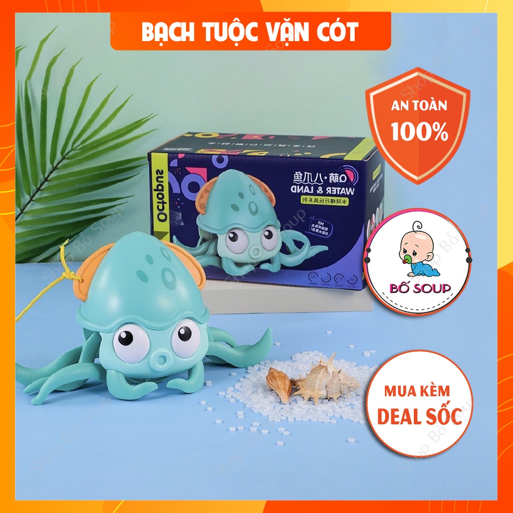 Đồ chơi trẻ em bạch tuộc vặn cót bơi lội trong nước, chạy ngang có dây kéo đi dạo, thả bể bơi cho bé SHOP BỐ SOUP