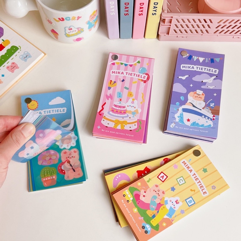Sổ sticker 50 trang cắt sẵn theo chủ đề màu cute
