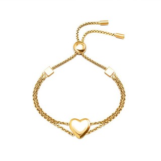 Lắc Tay Trái Tim Dây Rút Titan Không Đen TT 1714