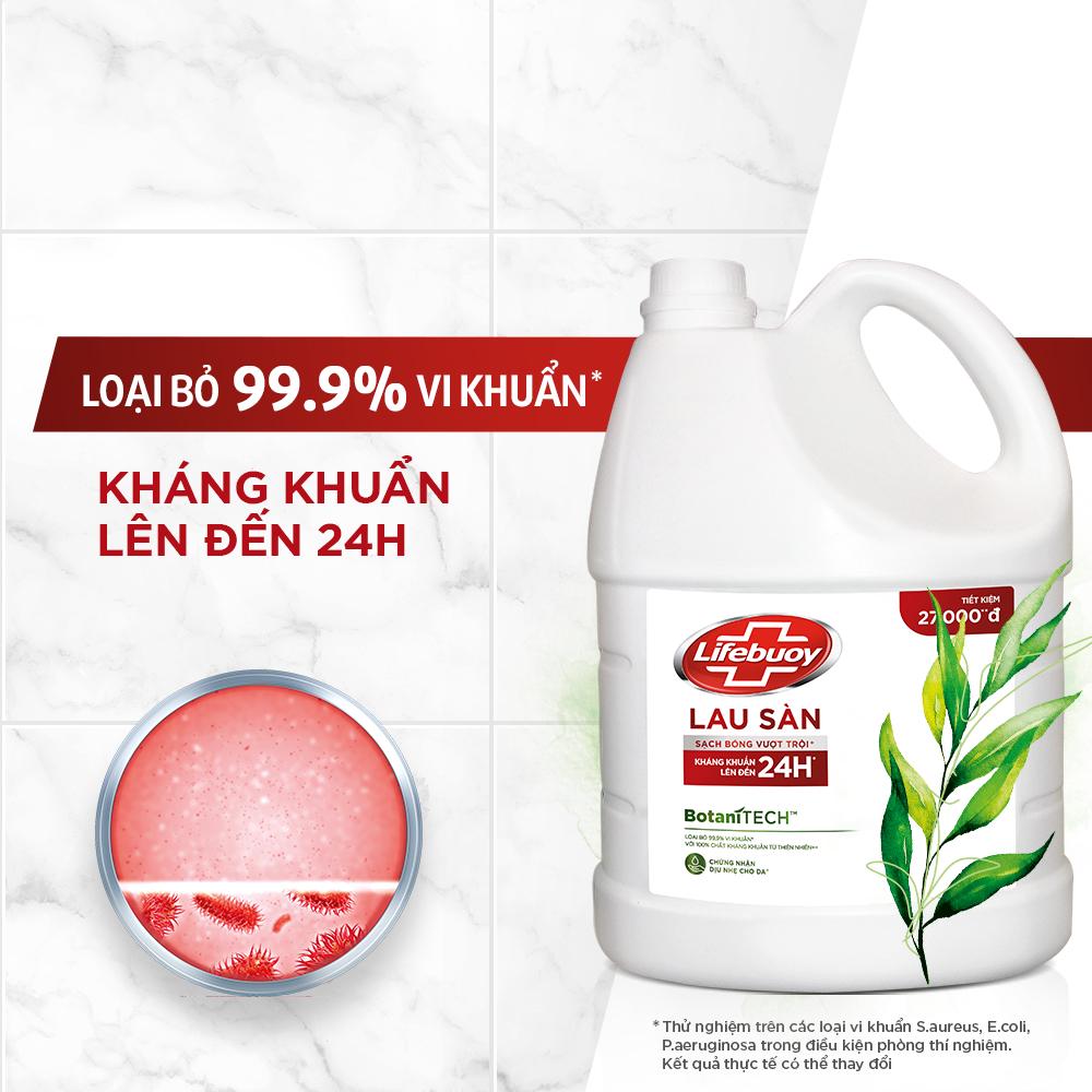 Nước Lau Sàn Lifebuoy BotaniTECH Hương Tràm Trà & Khuynh Diệp Can 3.6L